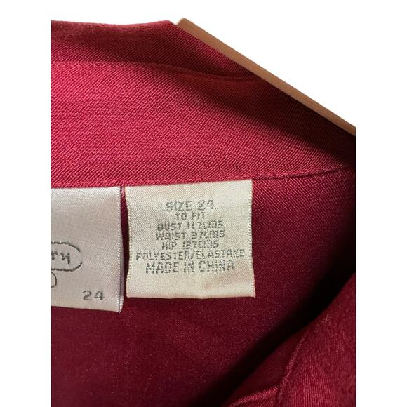 Women’s Plus size long sleeve size 24 Blouse burgundy wine colored blouse - Picture 4 of 8